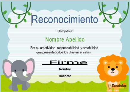 Diploma para Niños en Word Editable para imprimir gratis