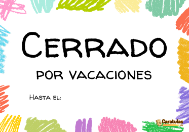 Cartel cerrado por vacaciones gracioso para Imprimir: Descargar Gratis en PDF 13 Cartel cerrado por vacaciones gracioso para Imprimir: Descargar Gratis en PDF