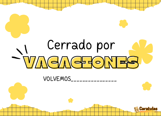 Cartel cerrado por vacaciones gracioso para Imprimir: Descargar Gratis en PDF 15 Cartel cerrado por vacaciones gracioso para Imprimir: Descargar Gratis en PDF