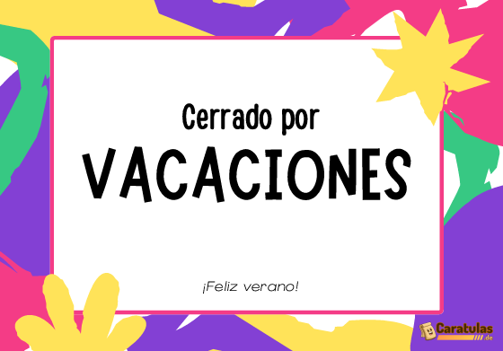 Cartel cerrado por vacaciones gracioso para Imprimir: Descargar Gratis en PDF 17 Cartel cerrado por vacaciones gracioso para Imprimir: Descargar Gratis en PDF