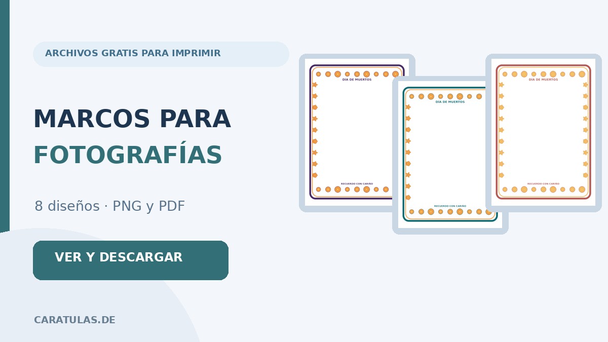 Vista previa de marcos decorativos para fotos Día de Muertos en ocho paletas de colores