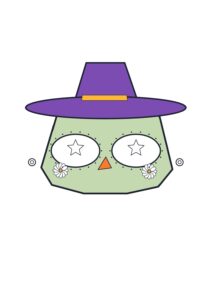 Máscara de Halloween Bruja hechicera para imprimir