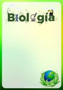 Carátula de Biología para imprimir, modelo 15